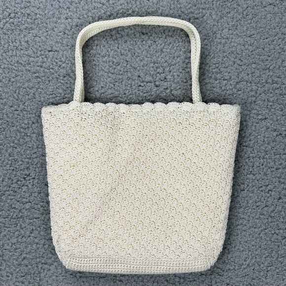 THE SAK Original, White Crochet/Knit Magnetic Snap Closure Handbag-Ex/Condition - Picture 2 of 9